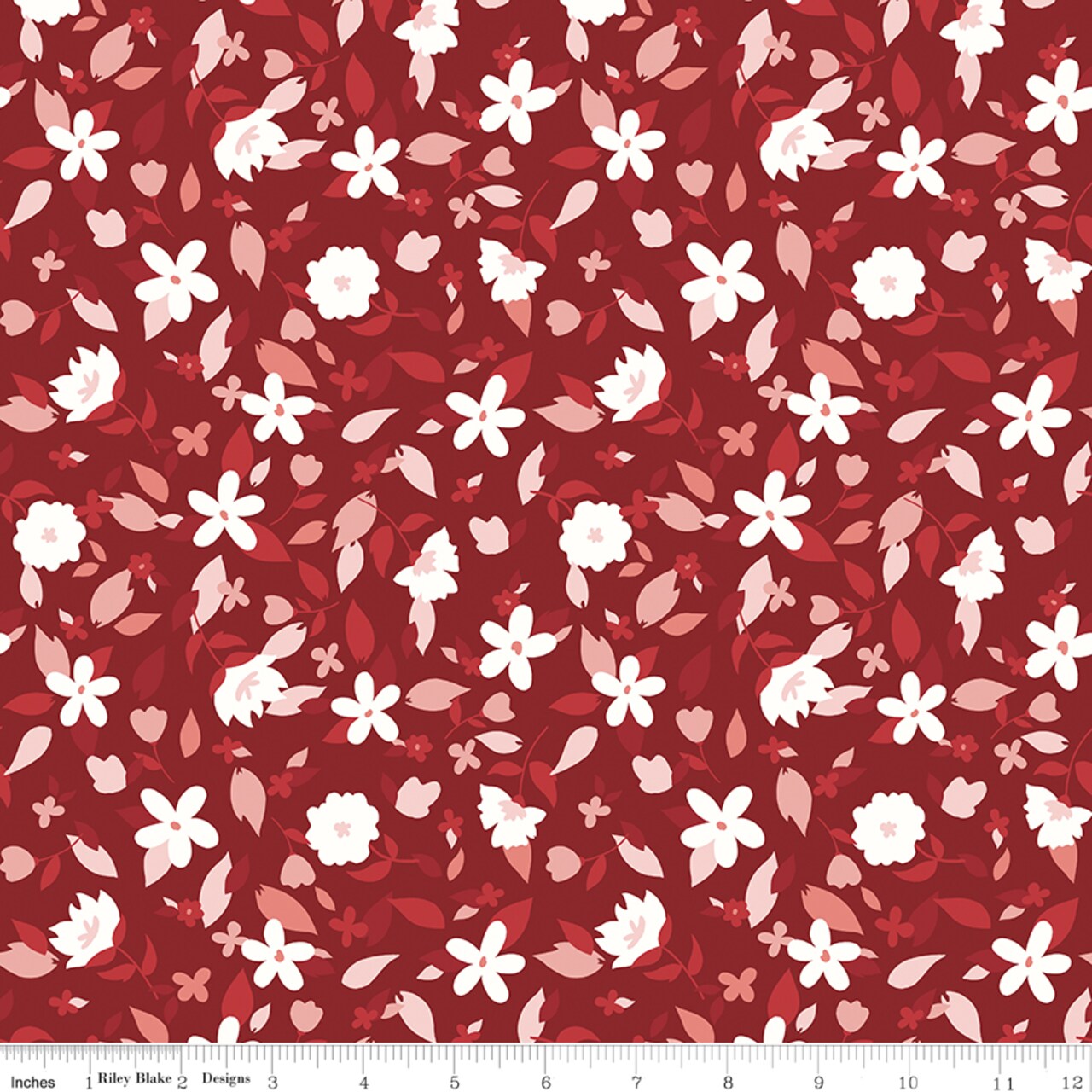 Flowers in Red (c15923-red) | Yacht Club | Amanda Niederhauser | Riley Blake